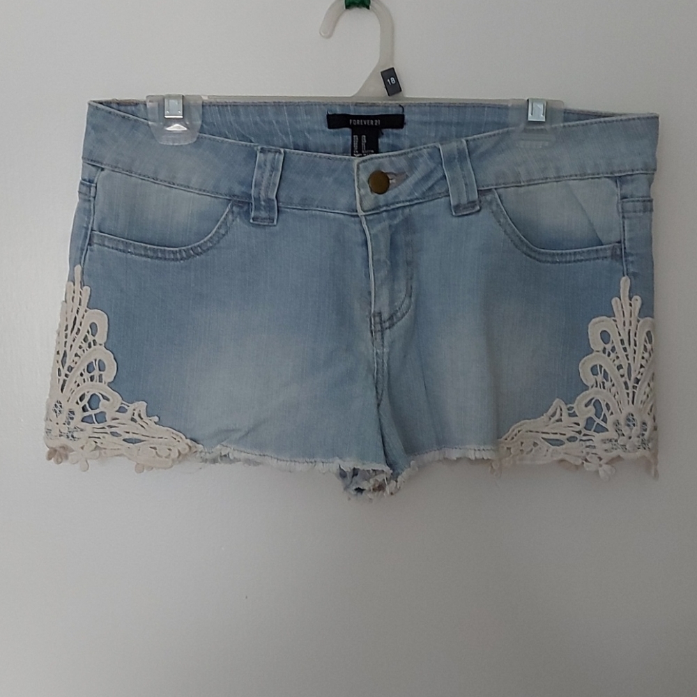 Forever 21 lace denim shorts